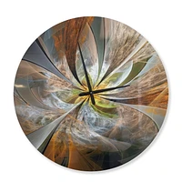 Designart Fleur fractale jaune symétrique horloge murale