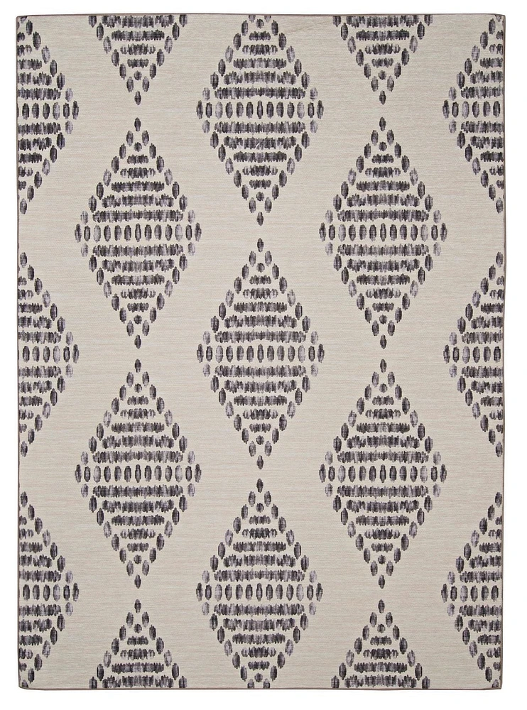 Tapis d'extérieur lavable Navarre ivoire & marron 5 pi x7 pi