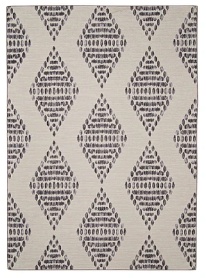 Tapis d'extérieur lavable Navarre ivoire & marron 5 pi x7 pi