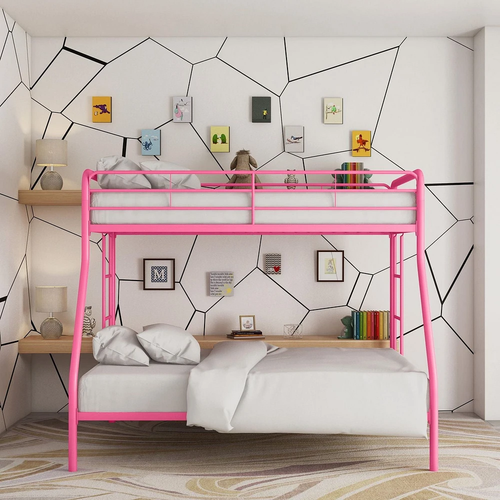 DHP Dusty Metal Bunk Bed, Pink