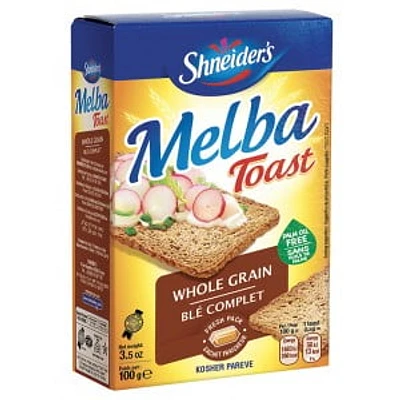 Shneider's Melba toasts grains entiers 100g Melba toasts grains entiers
