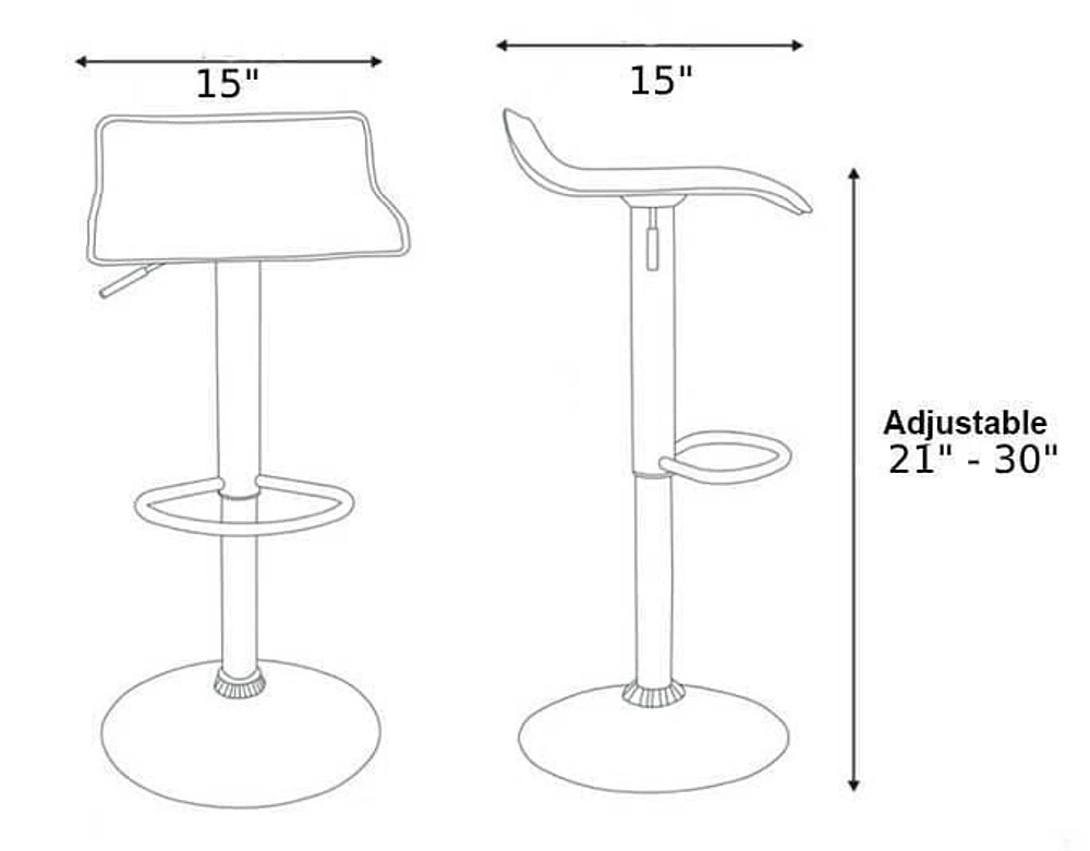 Tabouret noir avec base en acier inoxydable