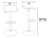 Tabouret noir avec base en acier inoxydable