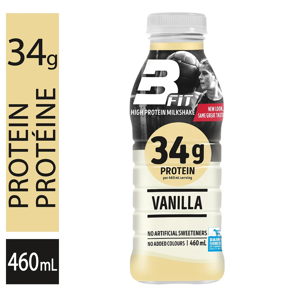 BFIT Lait frappé à teneur élevée en protéines à la vanille 460ML