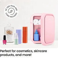 Mini-réfrigérateur portable ICEMAN avec 6 canettes de 355 ml (12 oz), refroidit et chauffe, prise pour voiture incluse - Rose, Nouveau