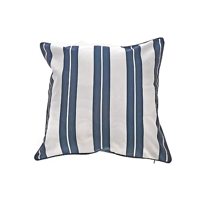 Boston Extérieur Cabana Stripe Étanche Coussin Bleu Marine 18 X 18 - Ensemble De 2