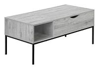 Monarch Specialties  Table Basse, 42" L, Rectangulaire, Cocktail, Toit Relevable, Gris, Métal Noir, Contemporain, Moderne