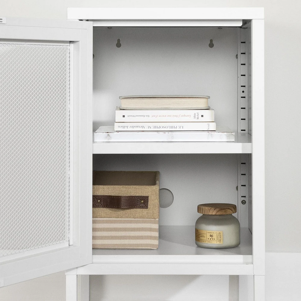 Metal Mesh 1-Door End Table from the collection Crea South Shore