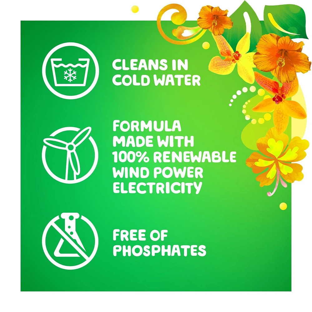 Détergent à lessive liquide Gain avec Aroma Boost, parfum Fraîcheur des îles, compatible avec les laveuses HE, 107 brassées, 4,55 L (154 oz liq.)
