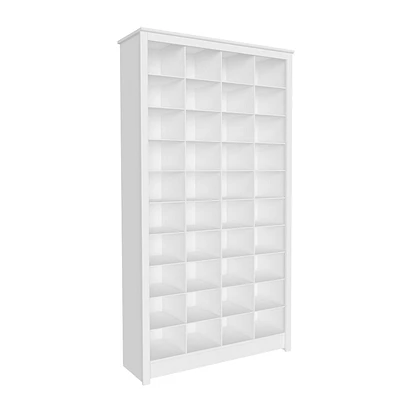 Prepac White 40 Cubby Shoe Storage Cabinet 13"D x 39.5" W x 72.5" H