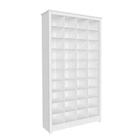 Prepac White 40 Cubby Shoe Storage Cabinet 13"D x 39.5" W x 72.5" H