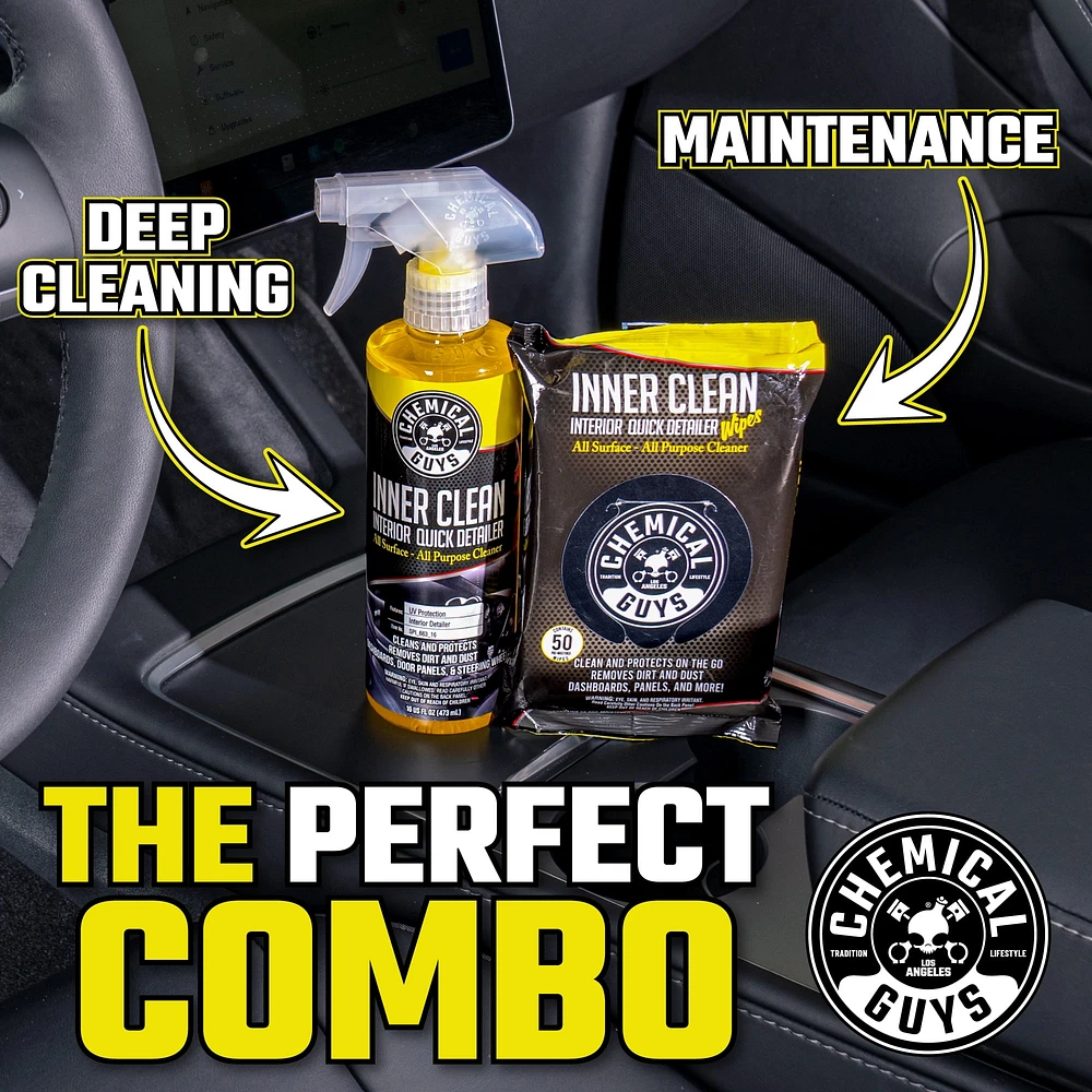 Chemical Guys Innerclean interior quick detailer & protectant car wipes
