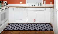 Tapis élégant à motif de treillis à sous-couche en caoutchouc de la collection Glamour