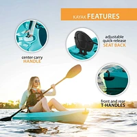 Lifetime Daylite 80 Sit-On-Top Kayak, bleu sarcelle (pagaie incluse)