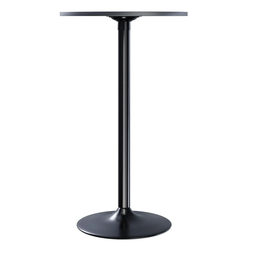 20123 Winsome Obsidian Table de pub ronde au fini noir