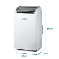 Climatiseur portatif avec chauffage Black + Decker, 8 150 BTU SACC/CEC (12 000 BTU ASHRAE 128) avec chauffage 10 500 BTU pour pièces jusqu'à 550 pi2, blanc