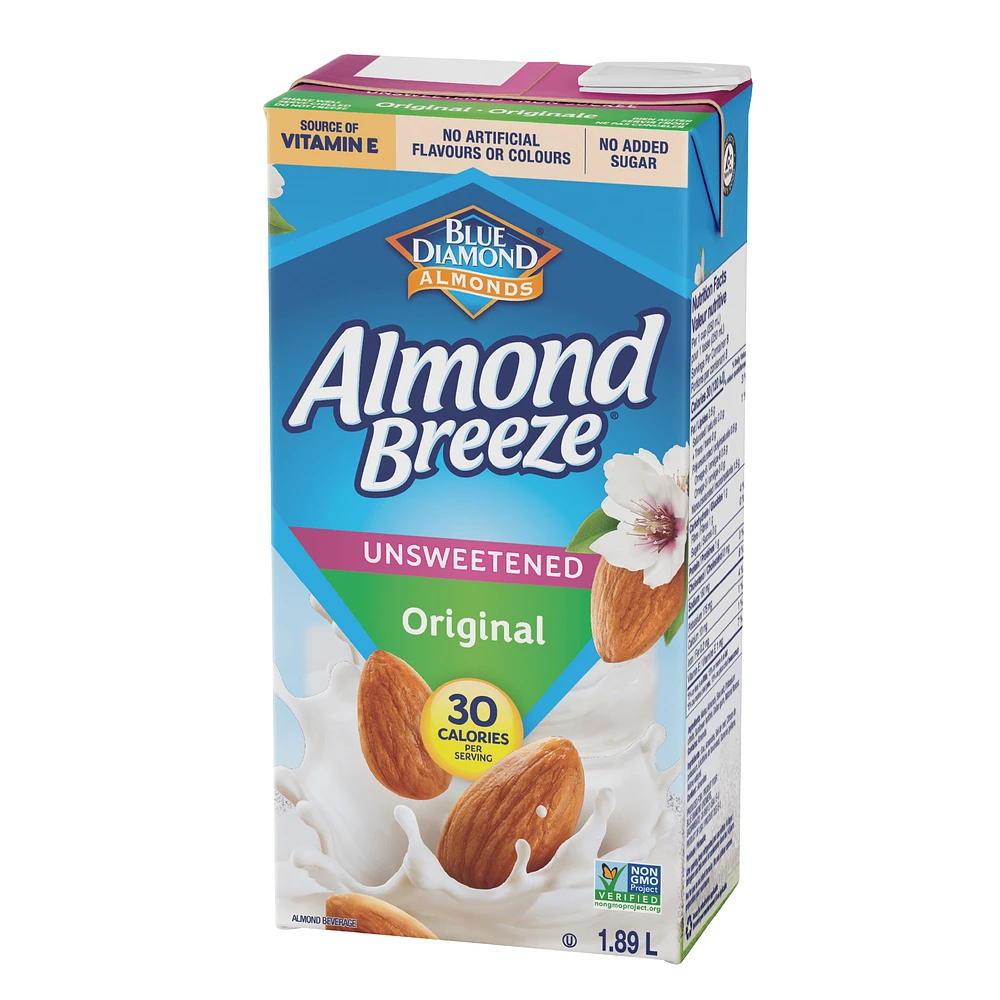 Blue Diamond Original Unsweetened Almond Breeze, 1.89 L