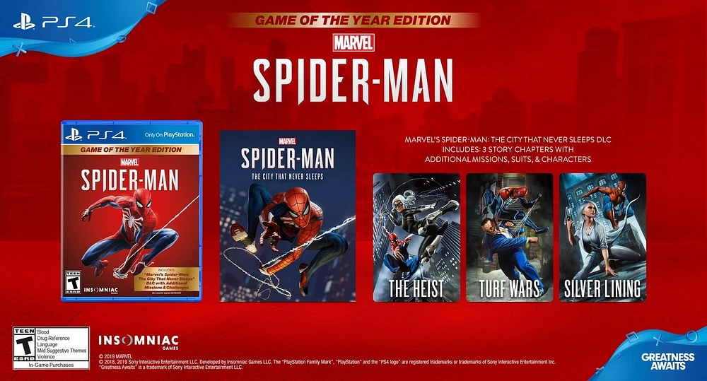 Jeu vidéo Marvel Spider-Man édition Jeu de l'année pour PS4 Playstation 4