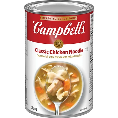 Campbell's® Ready to Serve Classic Chicken Noodle Soup, Shelf Stable, Ready to Serve Soup 515 mL