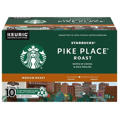 STARBUCKS® Pike Place® Roast Medium Roast Ground Coffee K-Cup® Pods 10 ct Box, 10 EA