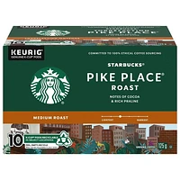 STARBUCKS® Pike Place® Roast Medium Roast Ground Coffee K-Cup® Pods 10 ct Box, 10 EA
