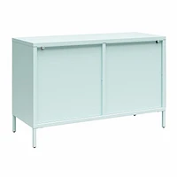 Mr. Kate Luna Large armoire d'appoint à 2 portes avec verre cannelé, bleu ciel