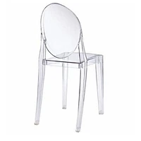 Chaise d'appoint moderne Ghost - Chaise de salle à manger en acrylique transparent avec un design durable, empilable pour les salles à manger ou les espaces d'accentuation