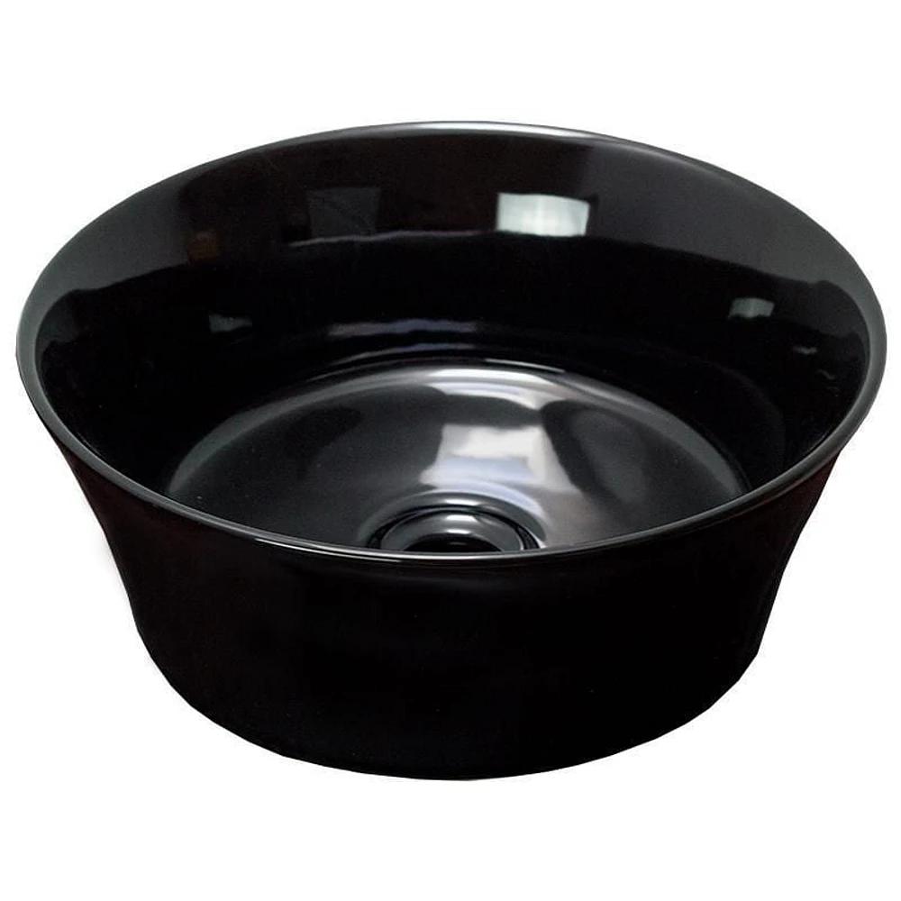 American Imaginations -in. W Above Counter Black Bathroom Vessel Sink For Deck Mount Deck Mount Drilling AI