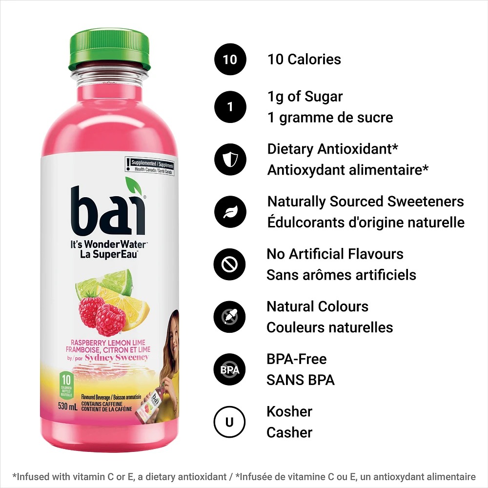 Bai Raspberry Lemon Lime, 530 mL