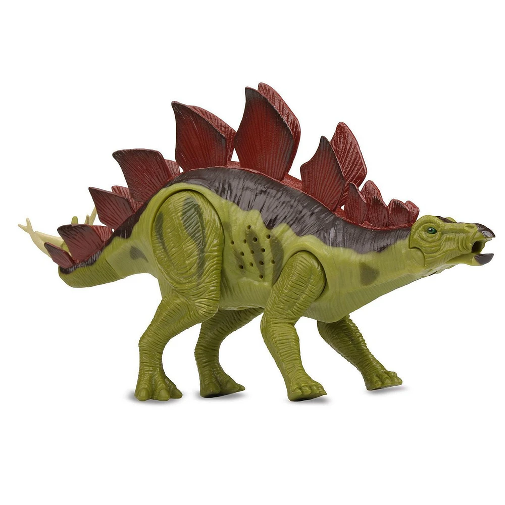 Adventure Force Dinosaur Attack Figurine articulée de dinosaure articulée de 22,9 cm avec lumières et sons - Stegosaurus