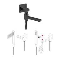 The akuaplus® Square Bathtub Spout or shower 1/2 in. female 2-way.