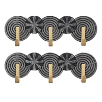 hometrends Spinoza Plaque with Hooks Set, Black/Gold