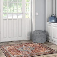 Tapis d'appoint lavable Carter 3 pi x 5 pi rouille et ivoire