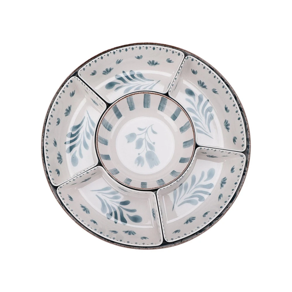 Better Homes & Gardens Lot de 7 copeaux et trempettes en mélamine de bambou bleu 38,1 cm 7 pièces