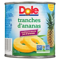 Tranches d'ananas dans du jus d'ananas de Dole 398 ml