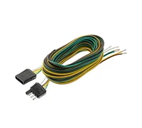 Kit de câblage de remorque avec connecteurs et clips, 4 voies, 25 pieds mâles, 4 pieds femelles, kit de câblage de remorque utilitaire pour lumières de remorque de bateau, fil de lumières de remorque