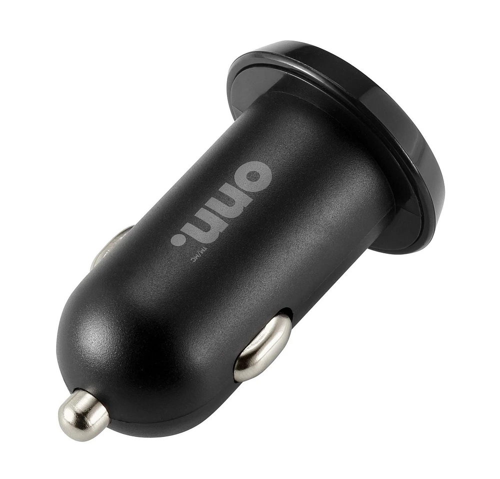 onn. Dual USB-A Ports 2.4 Amp Car Charger, Charge 2 Devices