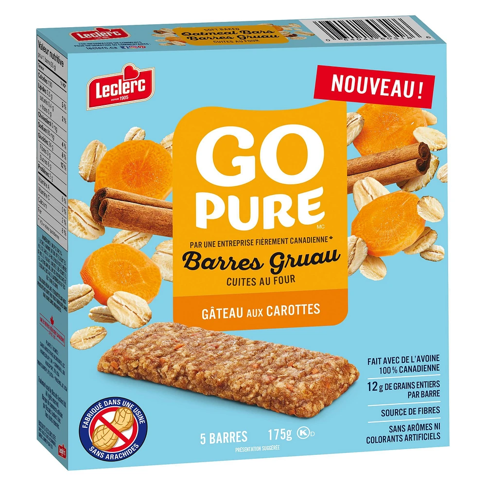 Go Pure Soft Baked Carrot Cake Oatmeal Bars, 5 / 175g