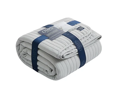 Ensemble de courtepointe Chaps 3 pièces gris très grand lit Couverture régulière pour très grand litbleumarine