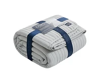 Ensemble de courtepointe Chaps 3 pièces gris très grand lit Couverture régulière pour très grand litbleumarine