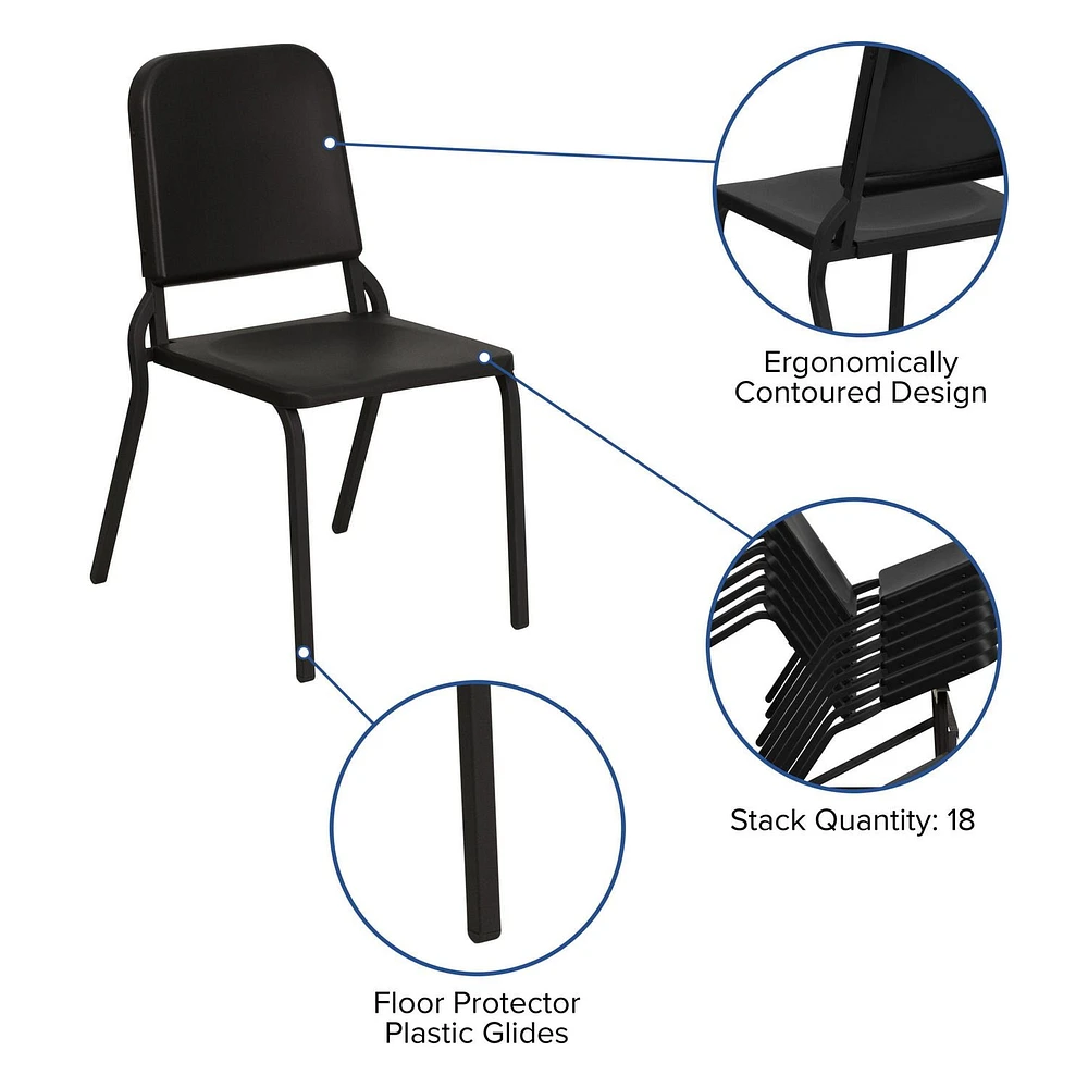 Flash Furniture Hercules Series Black High Density Stackable Melody Band/Music Chair