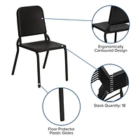 Flash Furniture Hercules Series Black High Density Stackable Melody Band/Music Chair