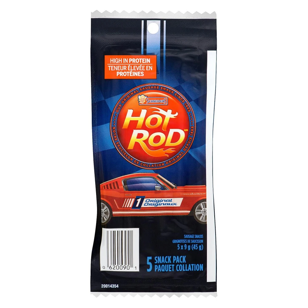 Schneiders Hot Rod Sausage Snacks Original Flavour 9-Gram Sticks, 45 g