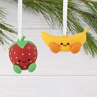 Décorations Hallmark de Noël (Better Together », Fraise et Banane, magnétiques), ensemble de 2