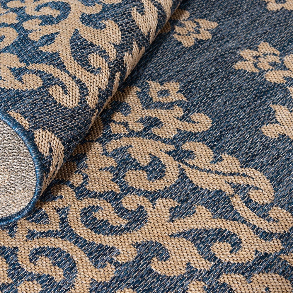 Tapis tissé bleu cobalt et crème Smithleighs