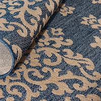 Tapis tissé bleu cobalt et crème Smithleighs