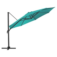 Parasol de patio CorLiving de luxe durable de 3,5 m, inclinable et rotatif