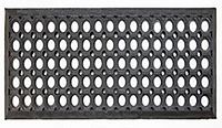 Ottomanson Rubber Collection Non-Slip Design Stair Treads, 10" X 30", 5 Pack, Black