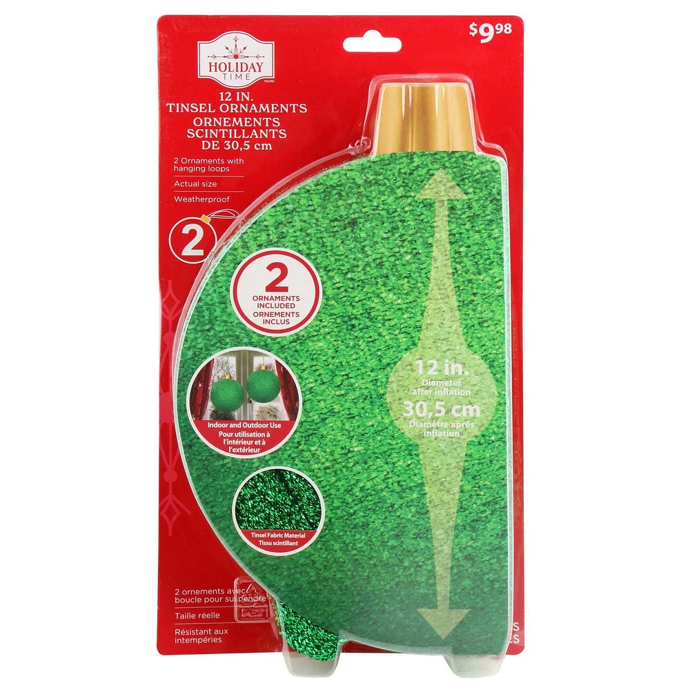 ORNEMENTS JUMBO DE 12" VERT