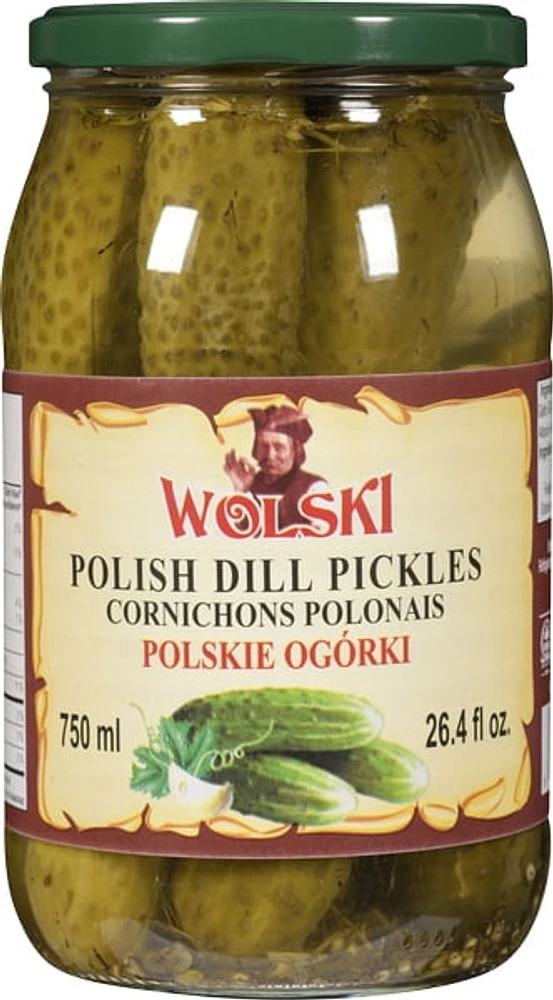 Wolski Polish Dill Pickles, 750 ml Jar, Wolski crisp dill pickles750ml